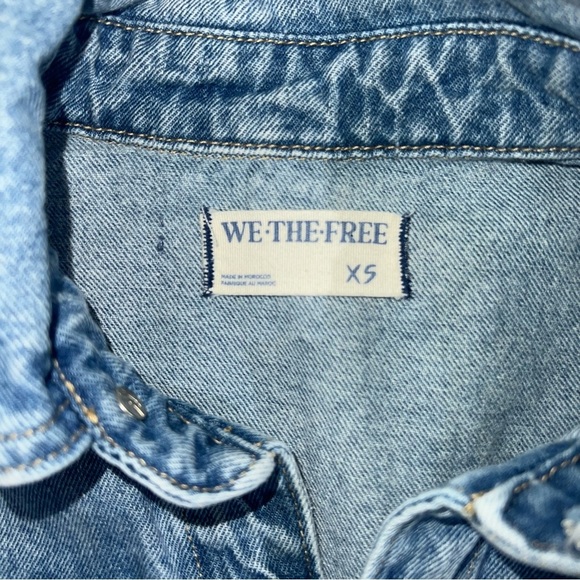 We The Free Marci Denim Romper Shortalls Womens Sz XS Boho Festival Free People - Picture 5 of 8